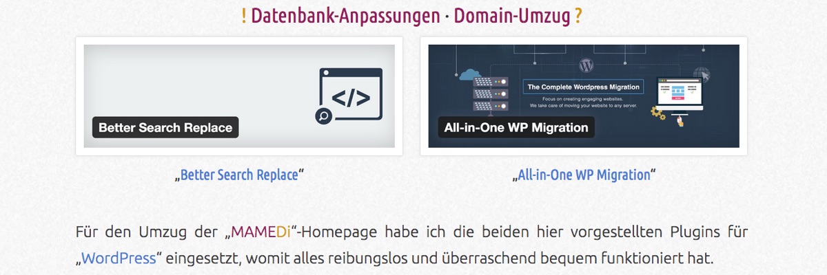 Umzug und Umstellung auf https