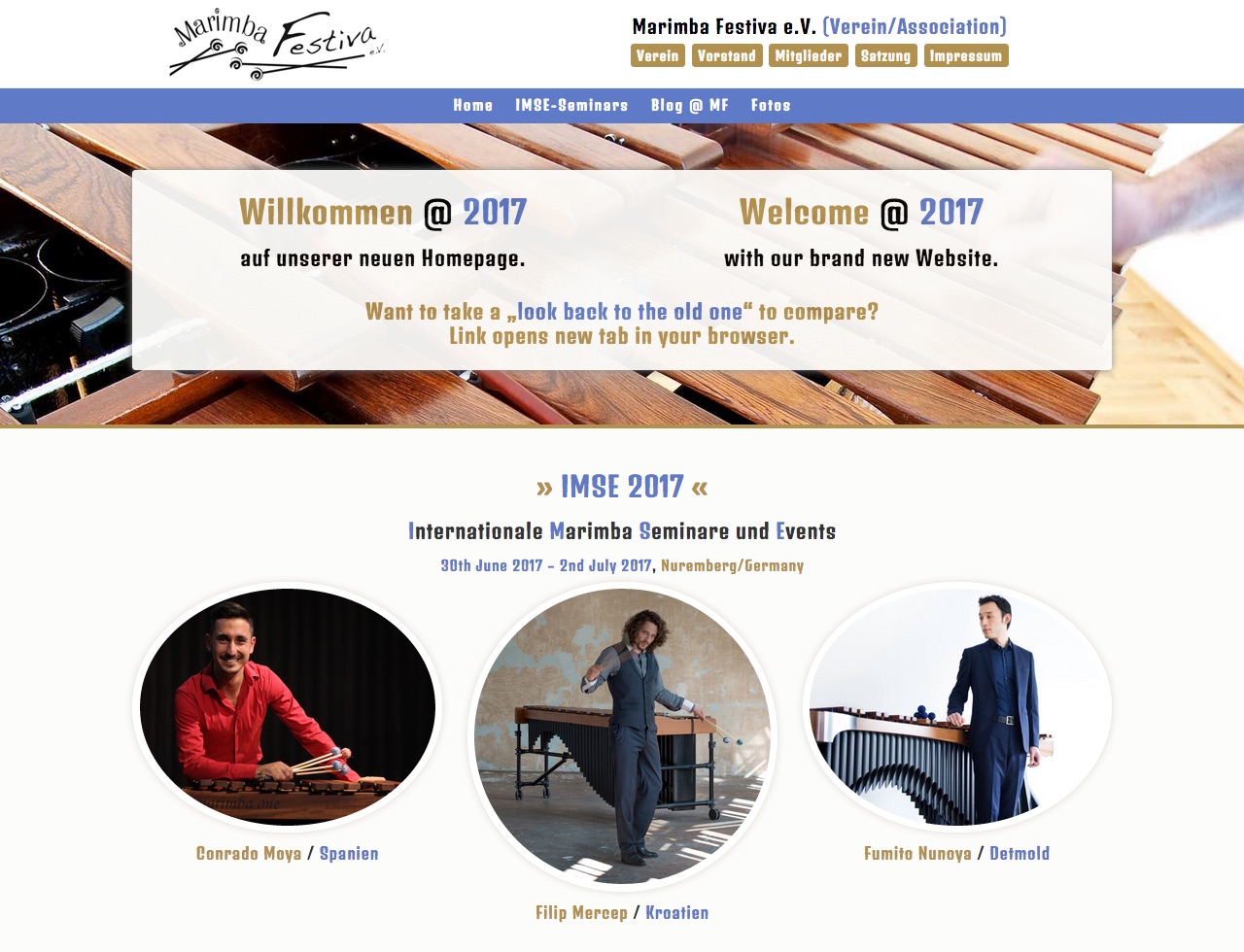 Neue Homepage · Marimba-Festiva e.V. (Januar 2017)