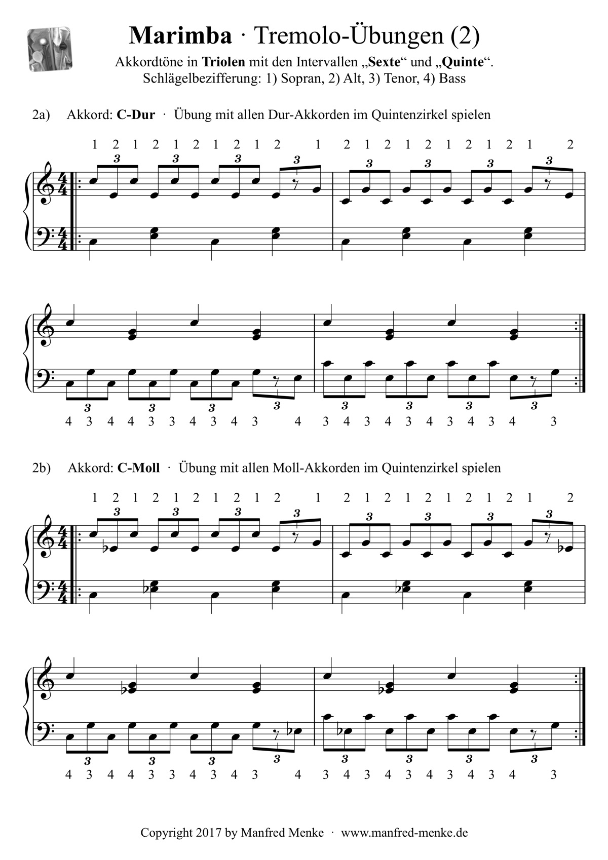 Marimba · Tremolo-Übungen (Seite 2)