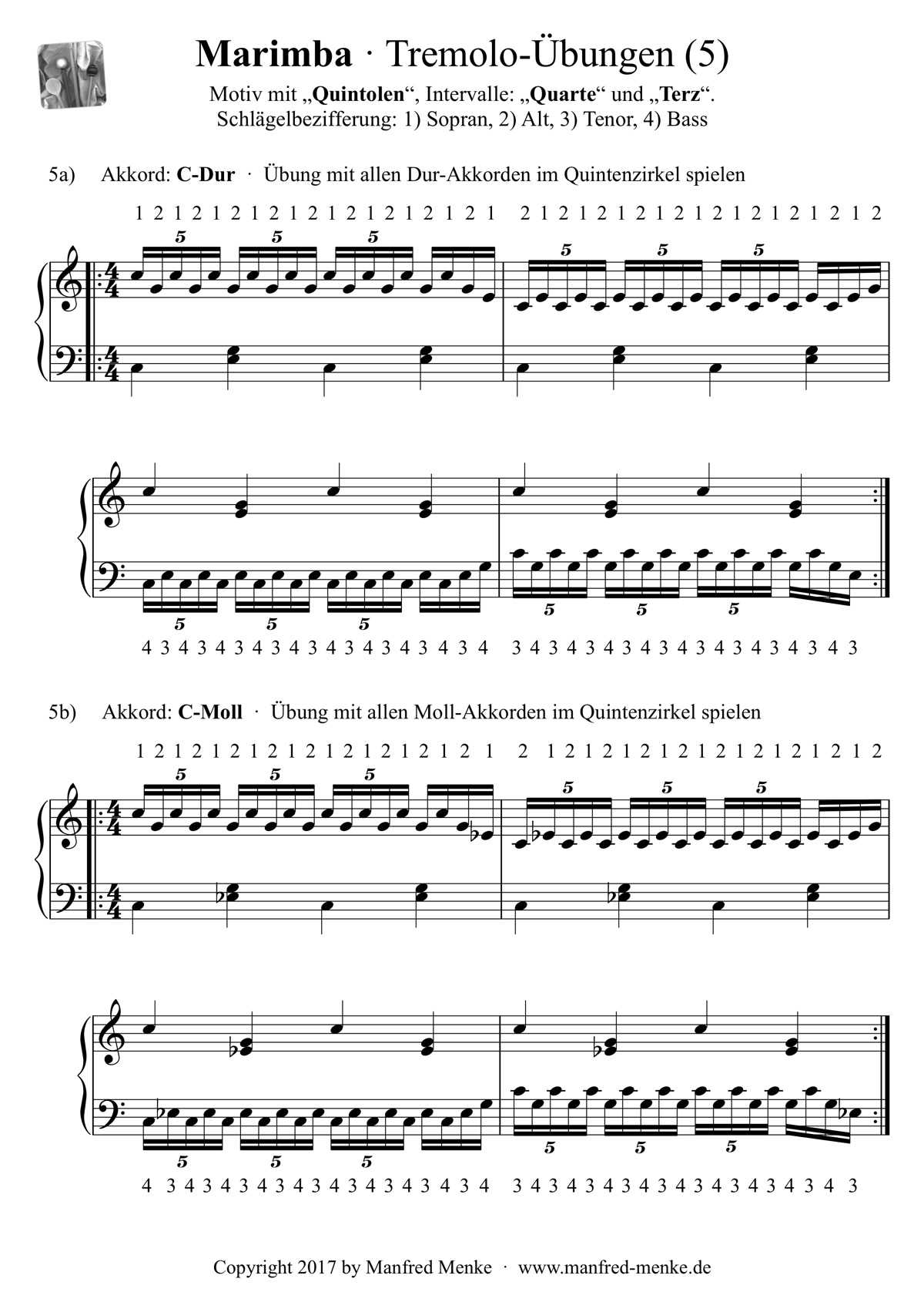 Marimba · Tremolo-Übungen (Seite 5)